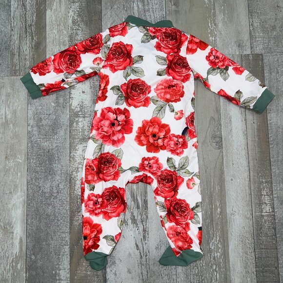 Baby Girl Rose Button Footie Size 90/18-24 Months - Picture 4 of 4